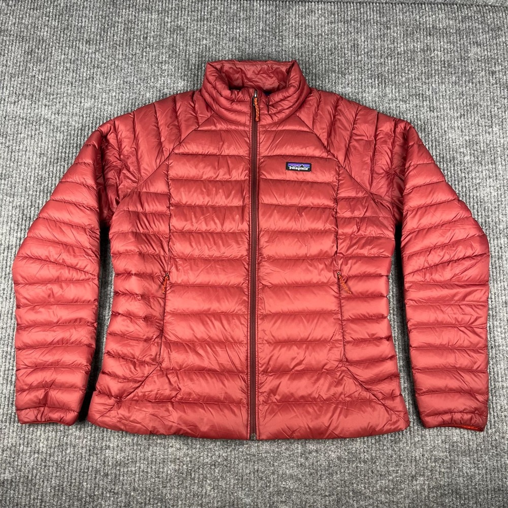 Patagonia Down Sweater Puffer Jacket Womens L Red Goose Down Lightweight Outdoor
